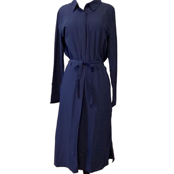 Serra Navy Blue Midi Dress Large - Picture 3 of 12